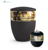 Urn modern zon motief zwart  - bio