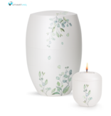 Urn glanzend wit  eucalyptus - bio