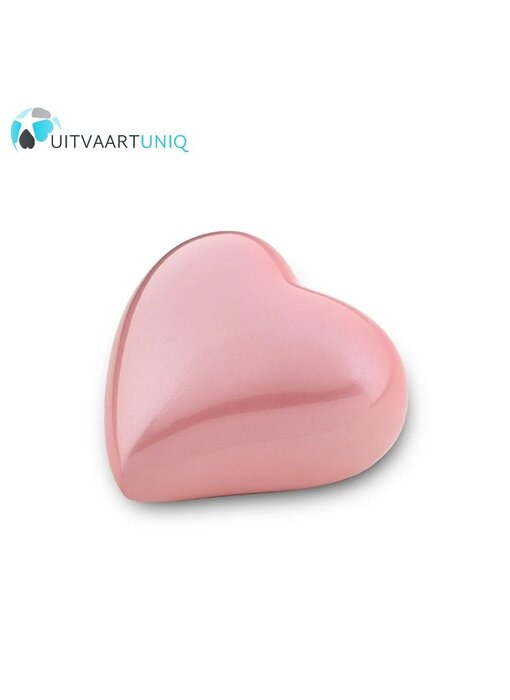Mini urn hart roze - messing