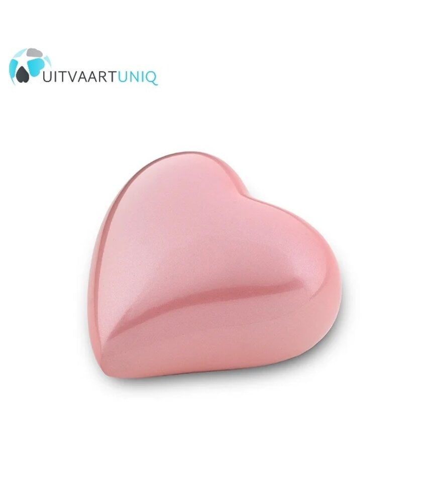 Mini urn hart roze - messing