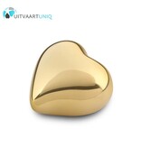 Mini urn hart goudkleurig glans - messing