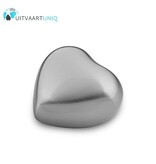 Hart urn mini rond zilverkleurig mat - messing