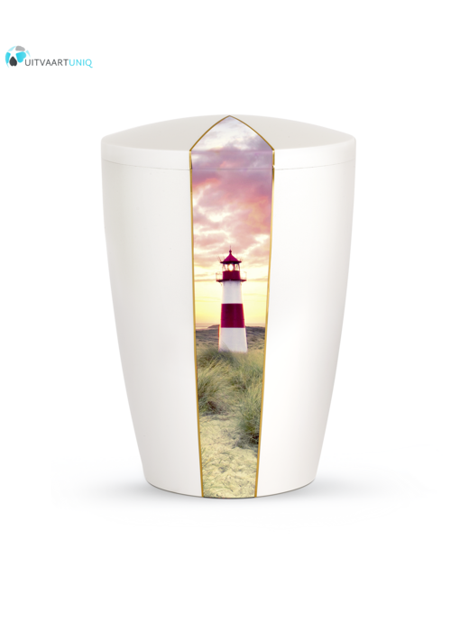 Urn wit parlemoer vuurtoren - bio