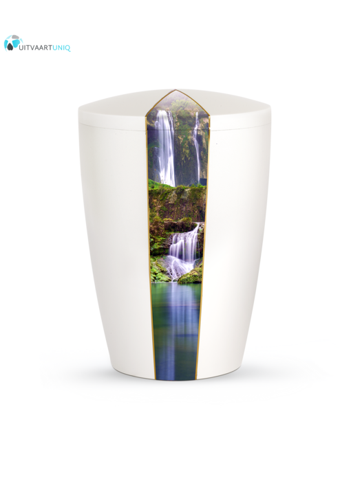 Urn wit parlemoer waterval  - bio