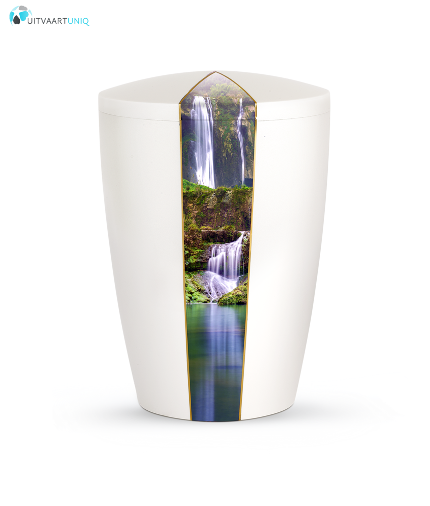 Urn wit parlemoer waterval  - bio