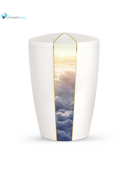 Urn wit parlemoer wolken - bio