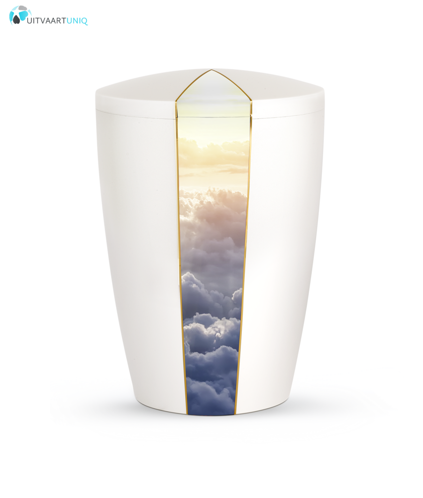 Urn wit parlemoer wolken - bio