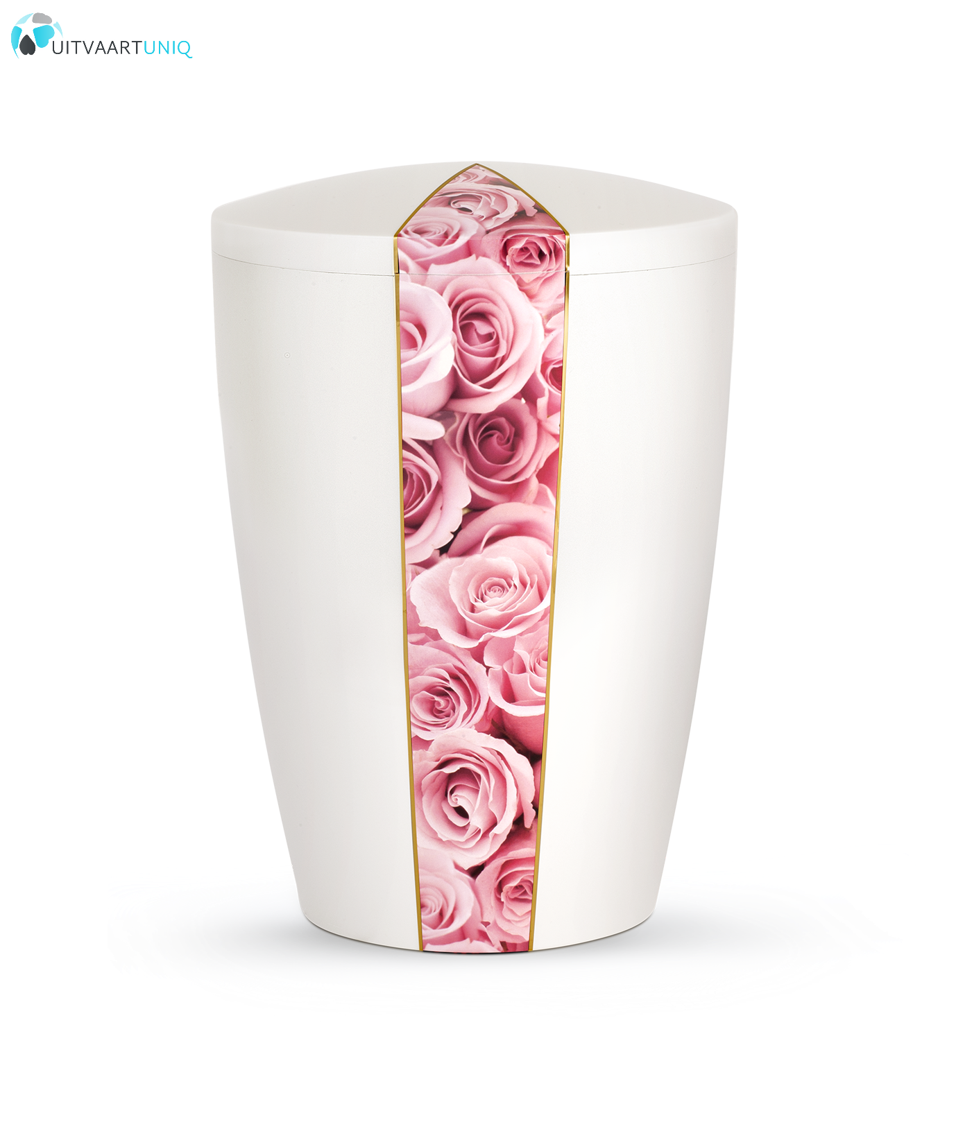  Urn wit parlemoer roze rozen - bio
