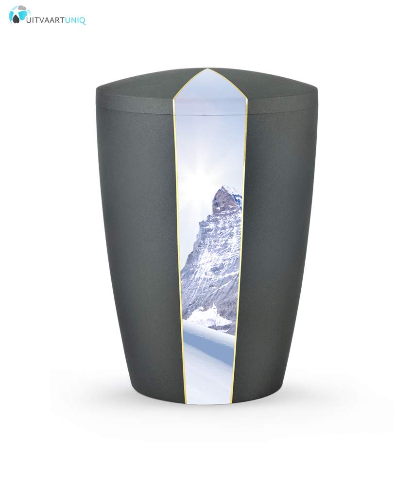 Urn antraciet fluweel berg - bio