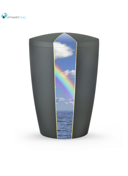 Urn antraciet fluweel regenboog - bio