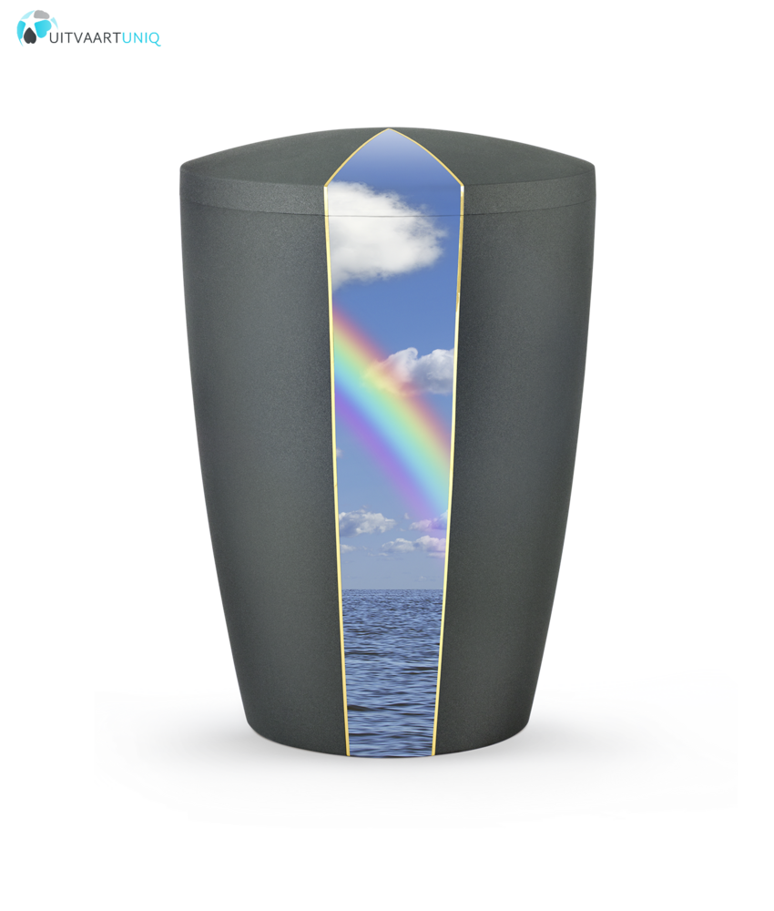 Urn antraciet fluweel regenboog - bio