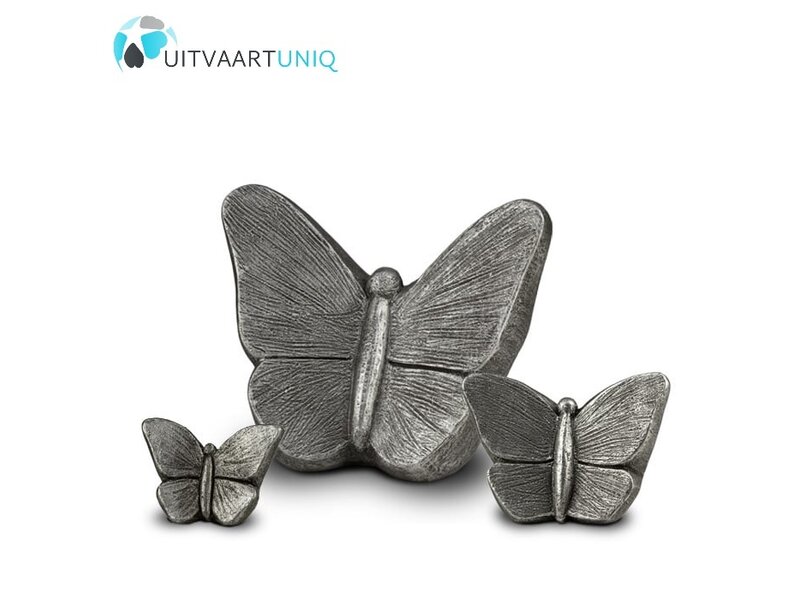 vlinder urn zilver mini