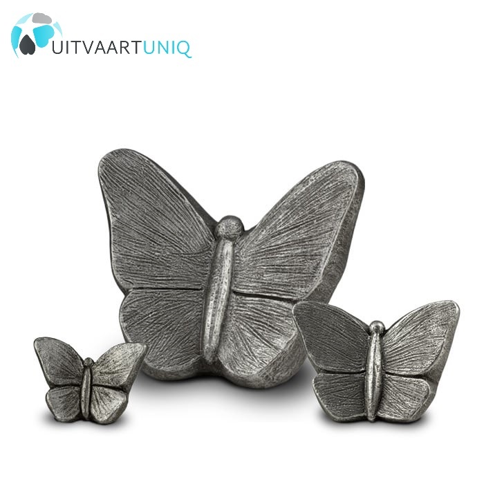 vlinder urn zilver mini