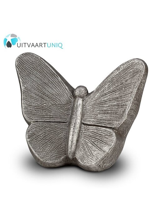 Vlinder urn zilver groot