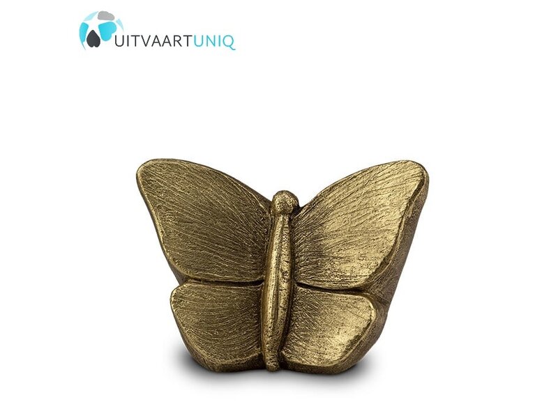 vlinder urn goudkleurig middel