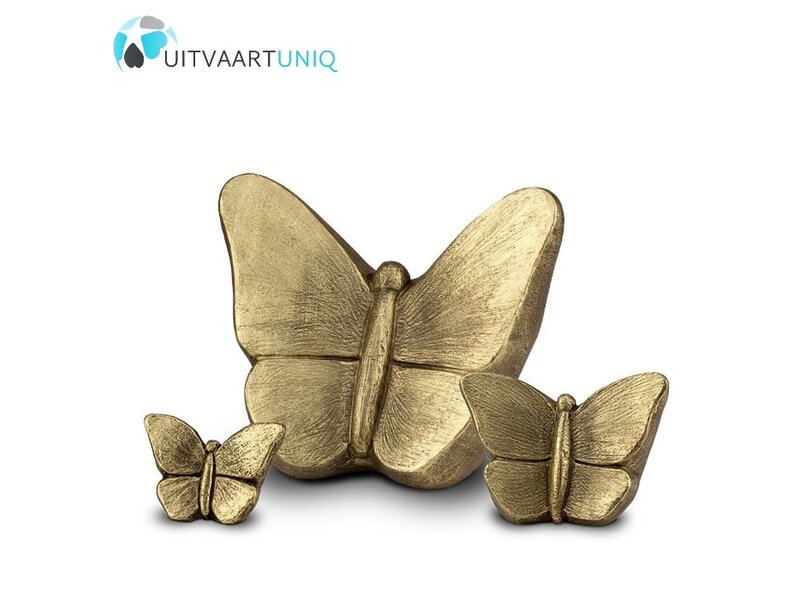 vlinder urn goudkleurig middel