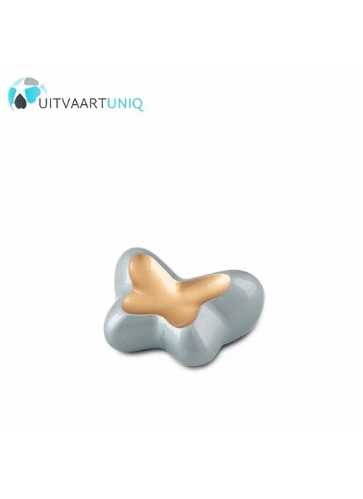 Metaal keepsake Butterfly Aquamarijn & goudkleur mini