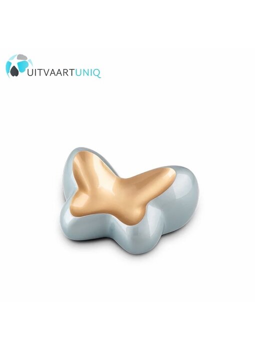 Metaal keepsake Butterfly Aquamarijn & goudkleur