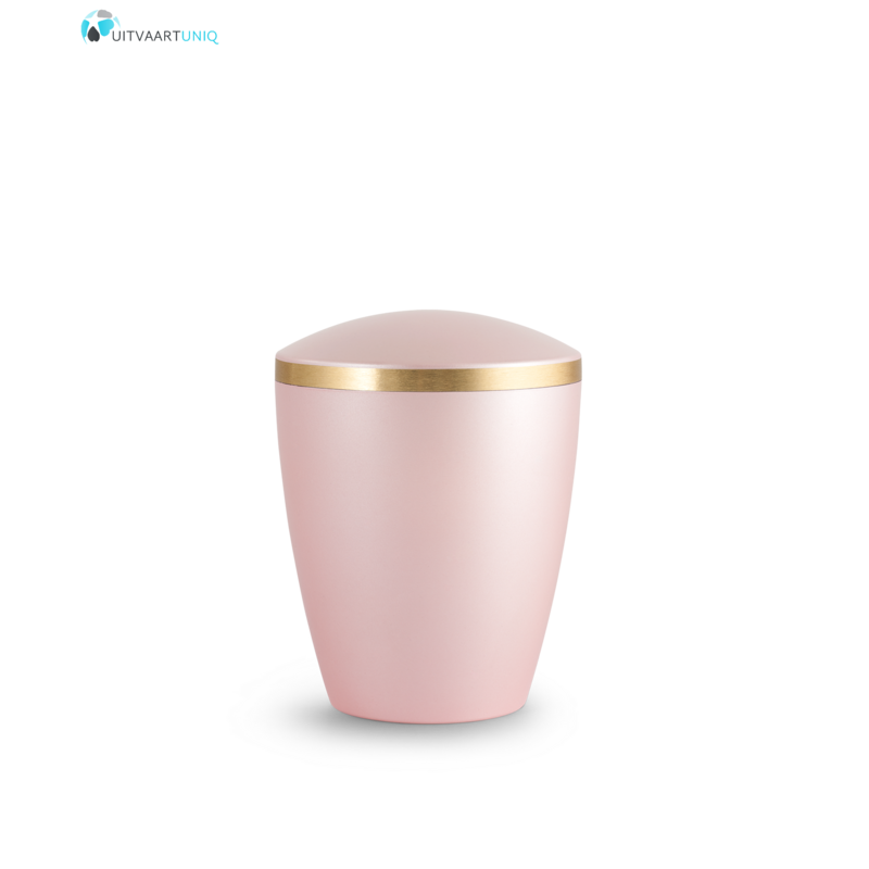 kinder urn parelmoer rose