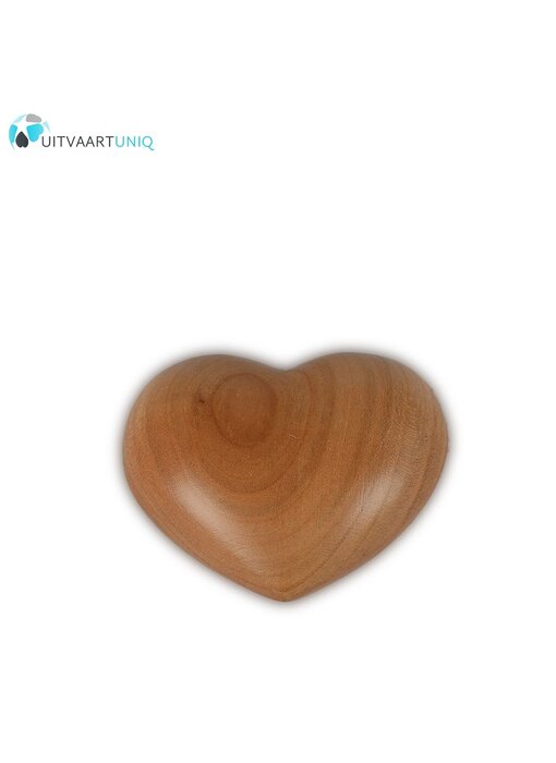 Hart urn mini - hout  satijn cherry