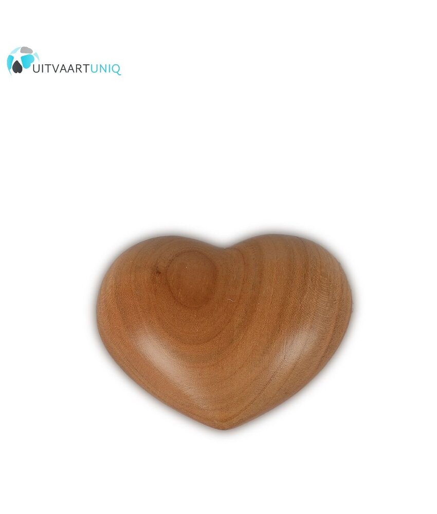 Hart urn mini - hout  satijn cherry