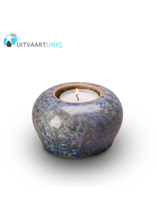 Smaragd mini urn met licht - keramiek