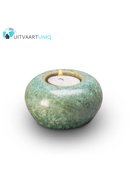 Mini urn jade met licht - keramiek