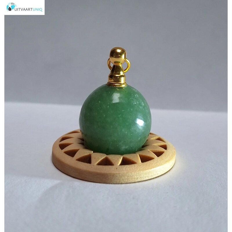 Ashanger Chrysopraas zilver, goldplated