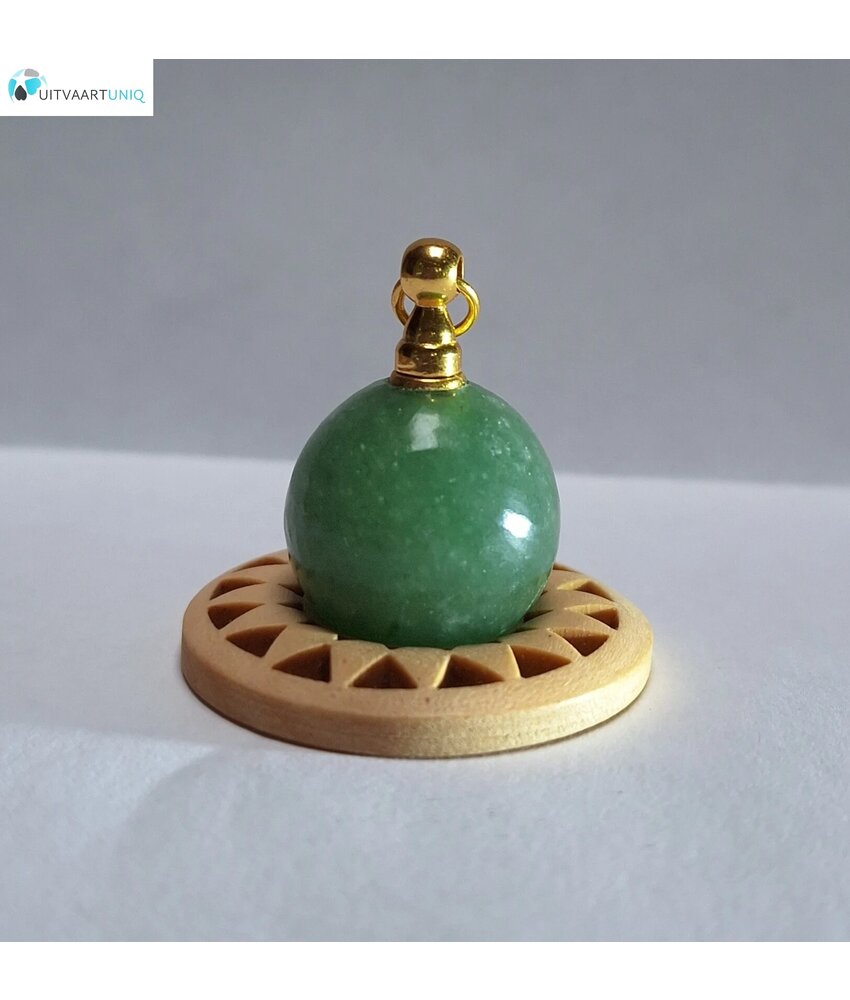Ashanger Chrysopraas zilver, goldplated