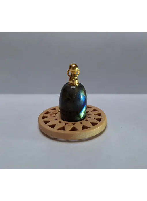 Ashanger Labradoriet zilver, goldplated