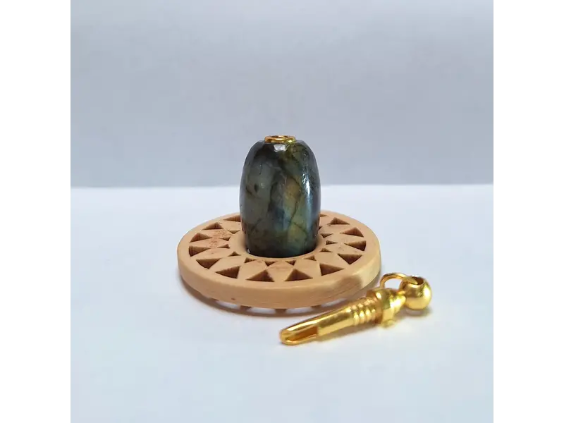 Ashanger Labradoriet  zilver, goldplated