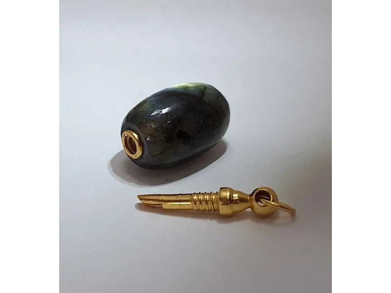 Ashanger Labradoriet  zilver, goldplated