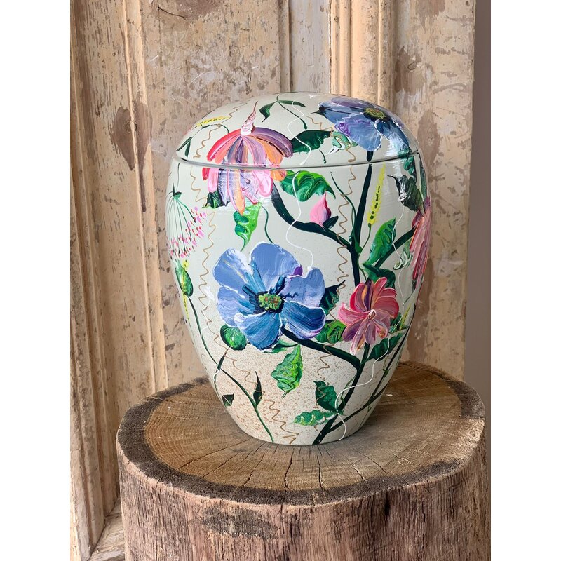 handbeschilderde urn