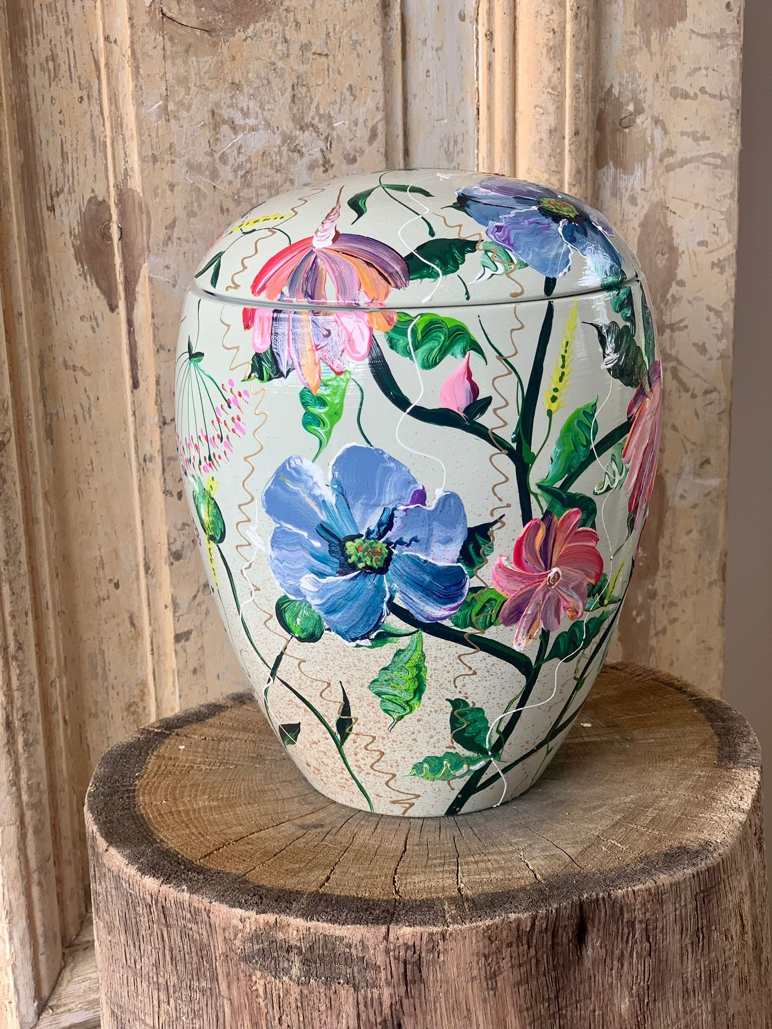  handbeschilderde urn