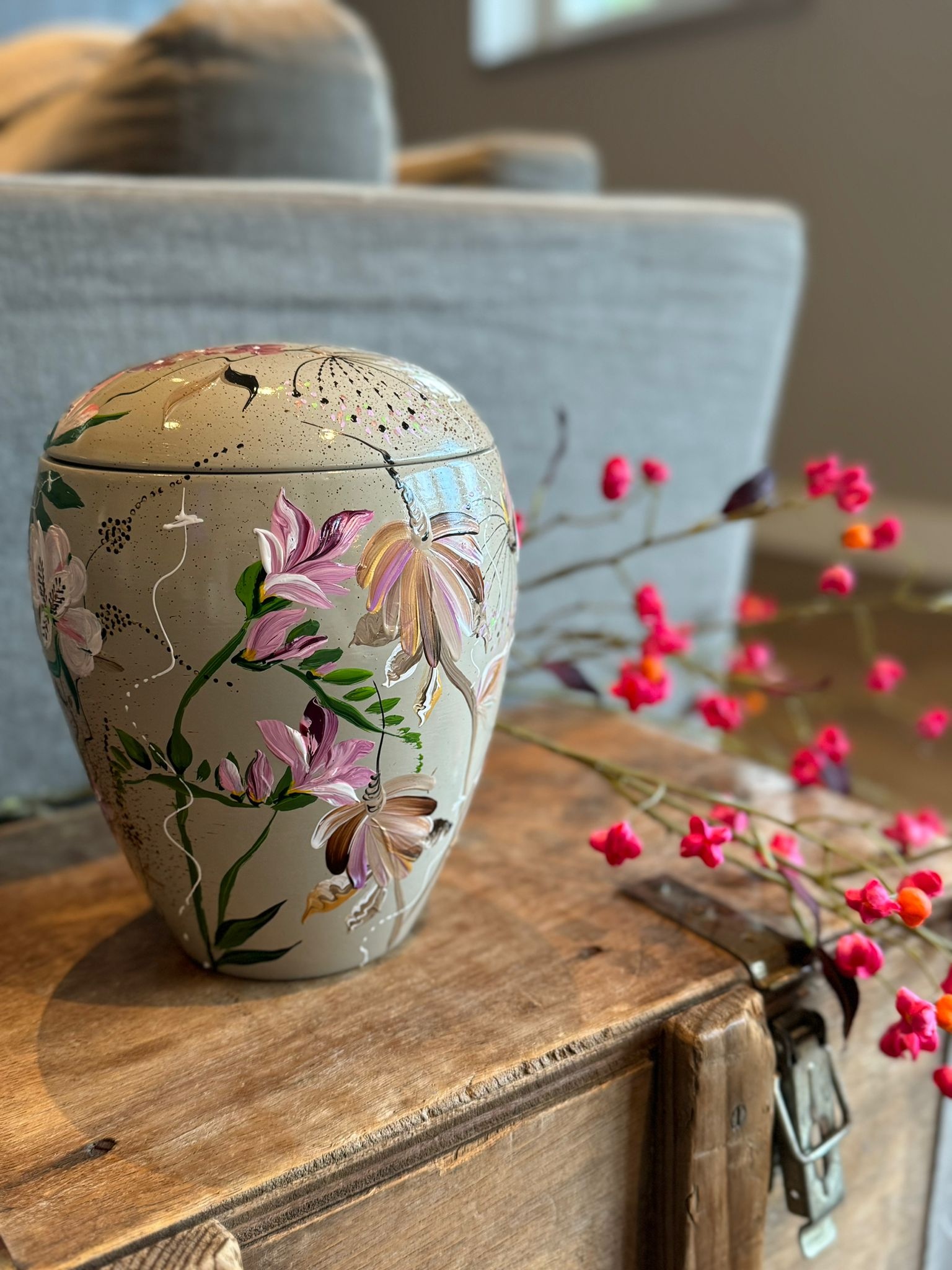  handbeschilderde urn