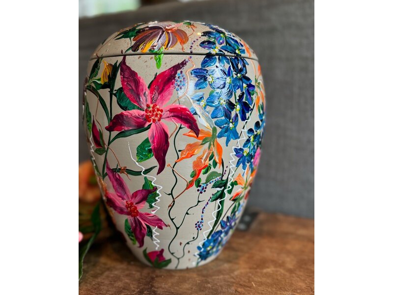 handbeschilderde urn
