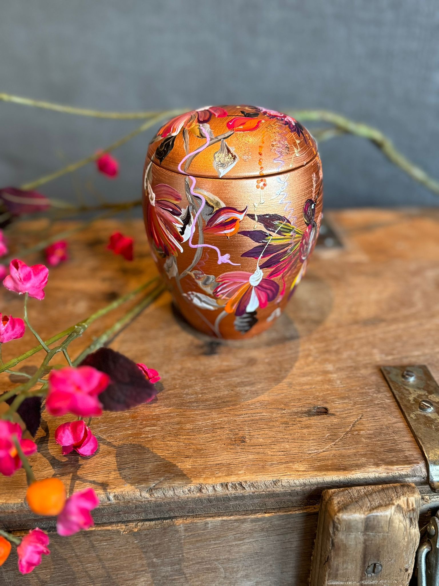  handbeschilderde mini urn