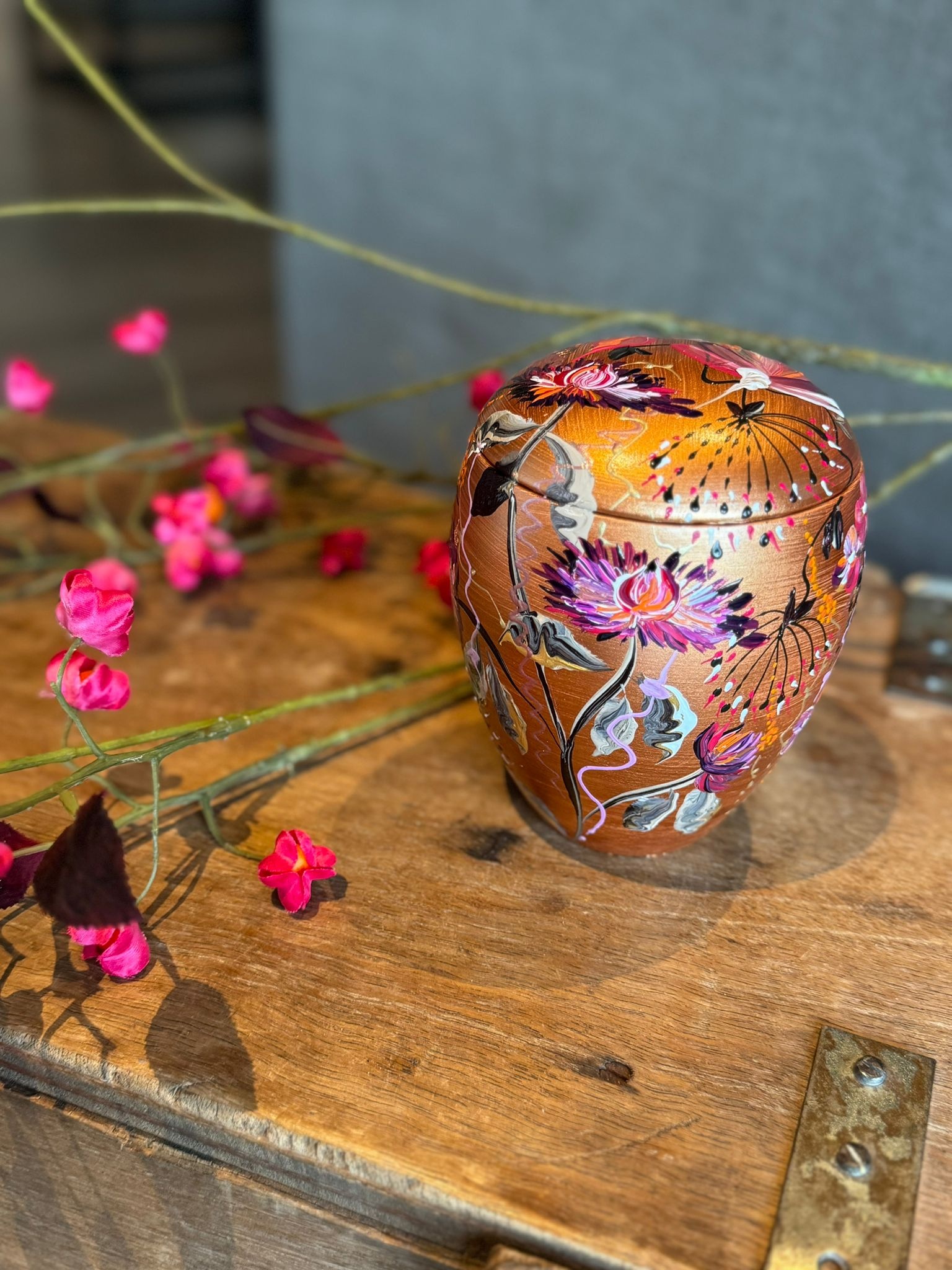  handbeschilderde mini urn