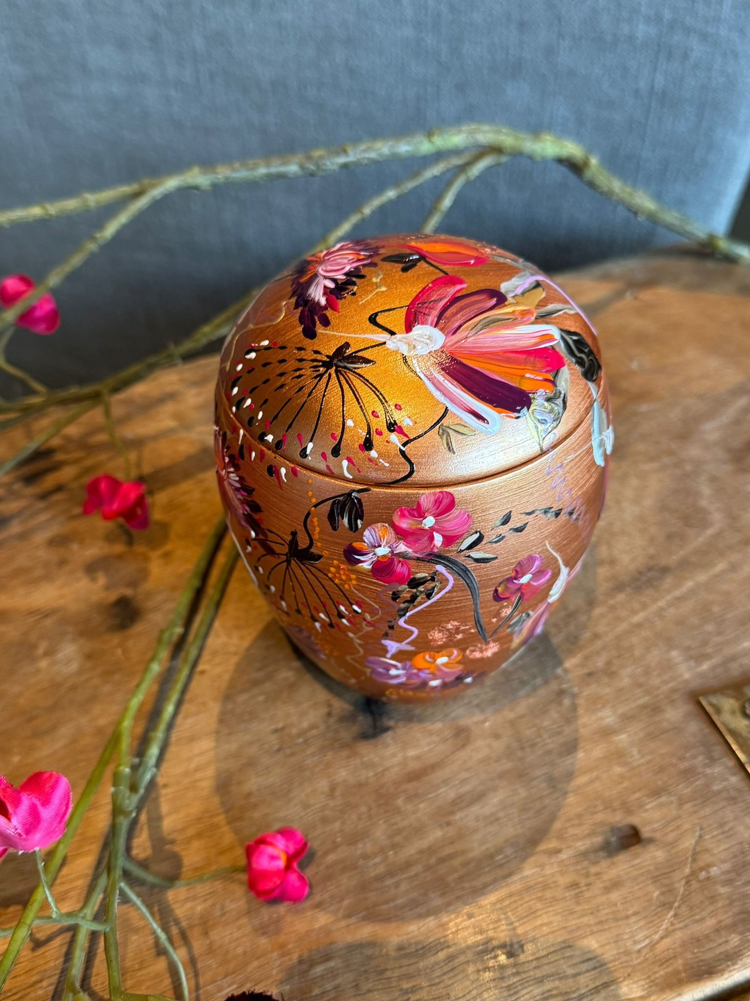  handbeschilderde mini urn