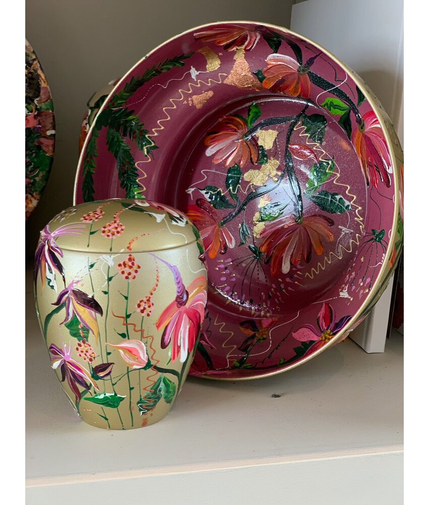 handbeschilderde mini urn bloem