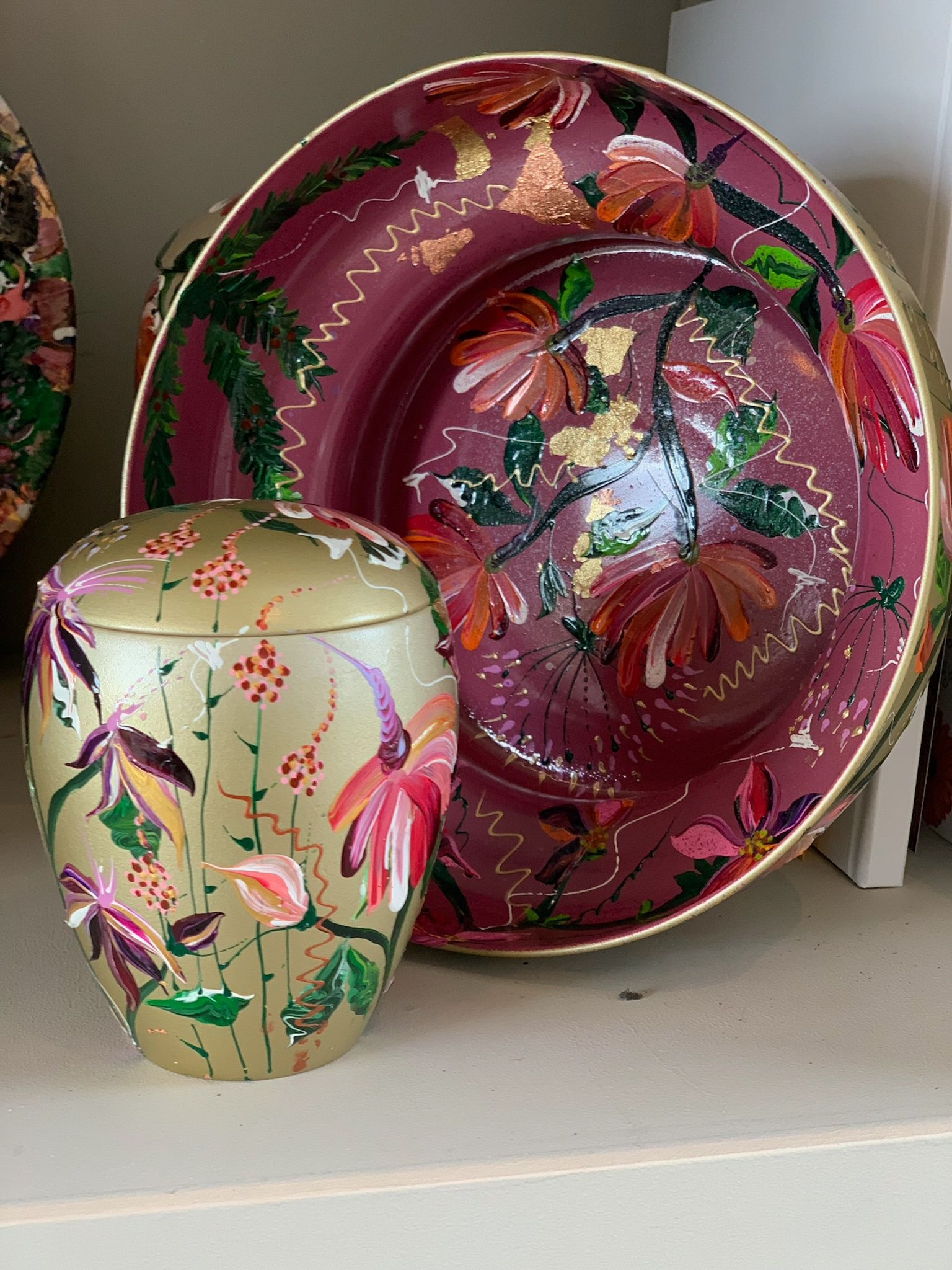  handbeschilderde mini urn