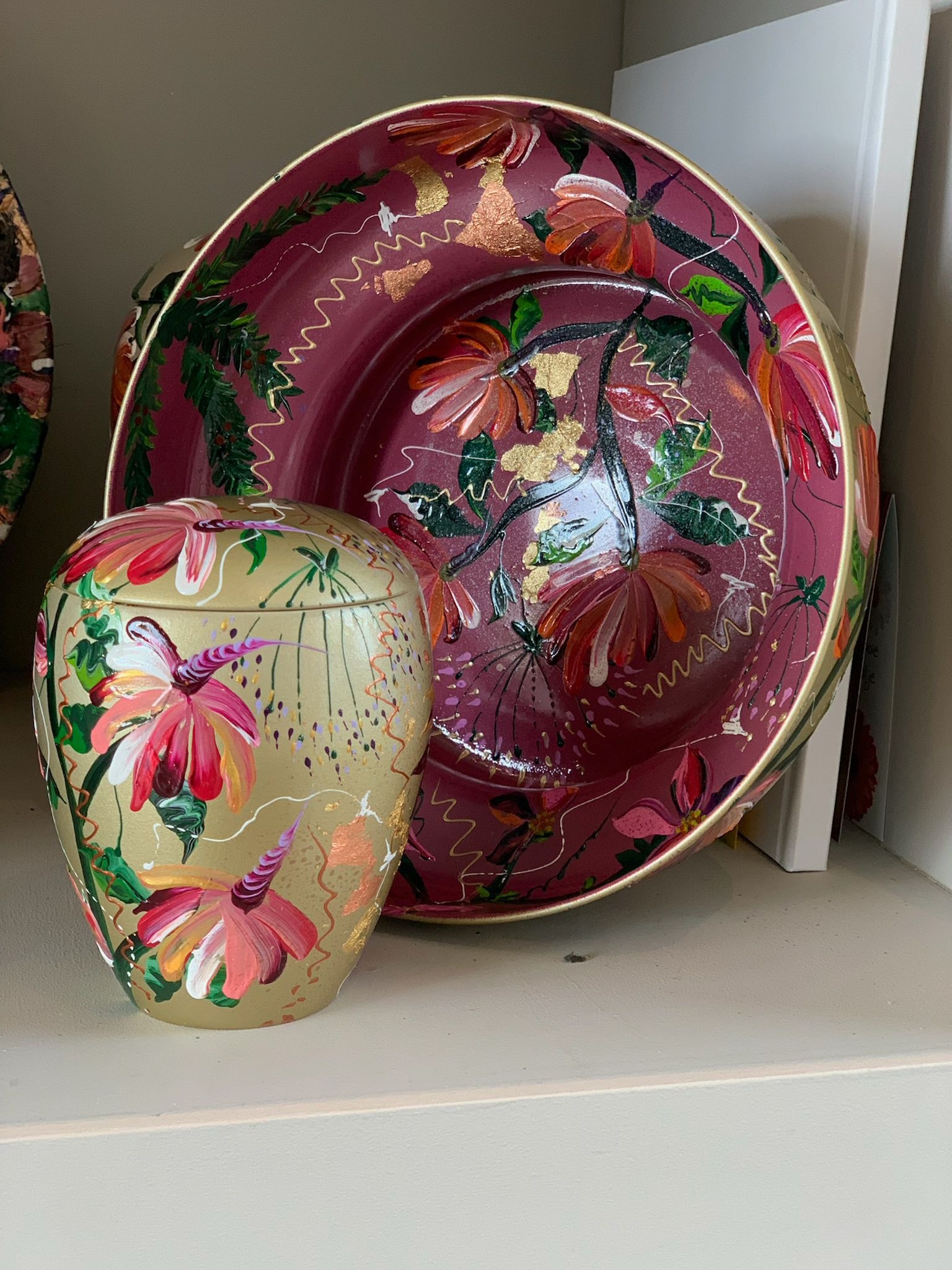  handbeschilderde mini urn