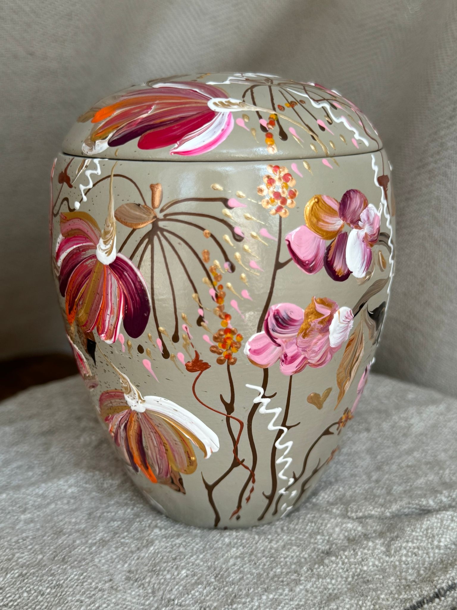  handbeschilderde mini urn