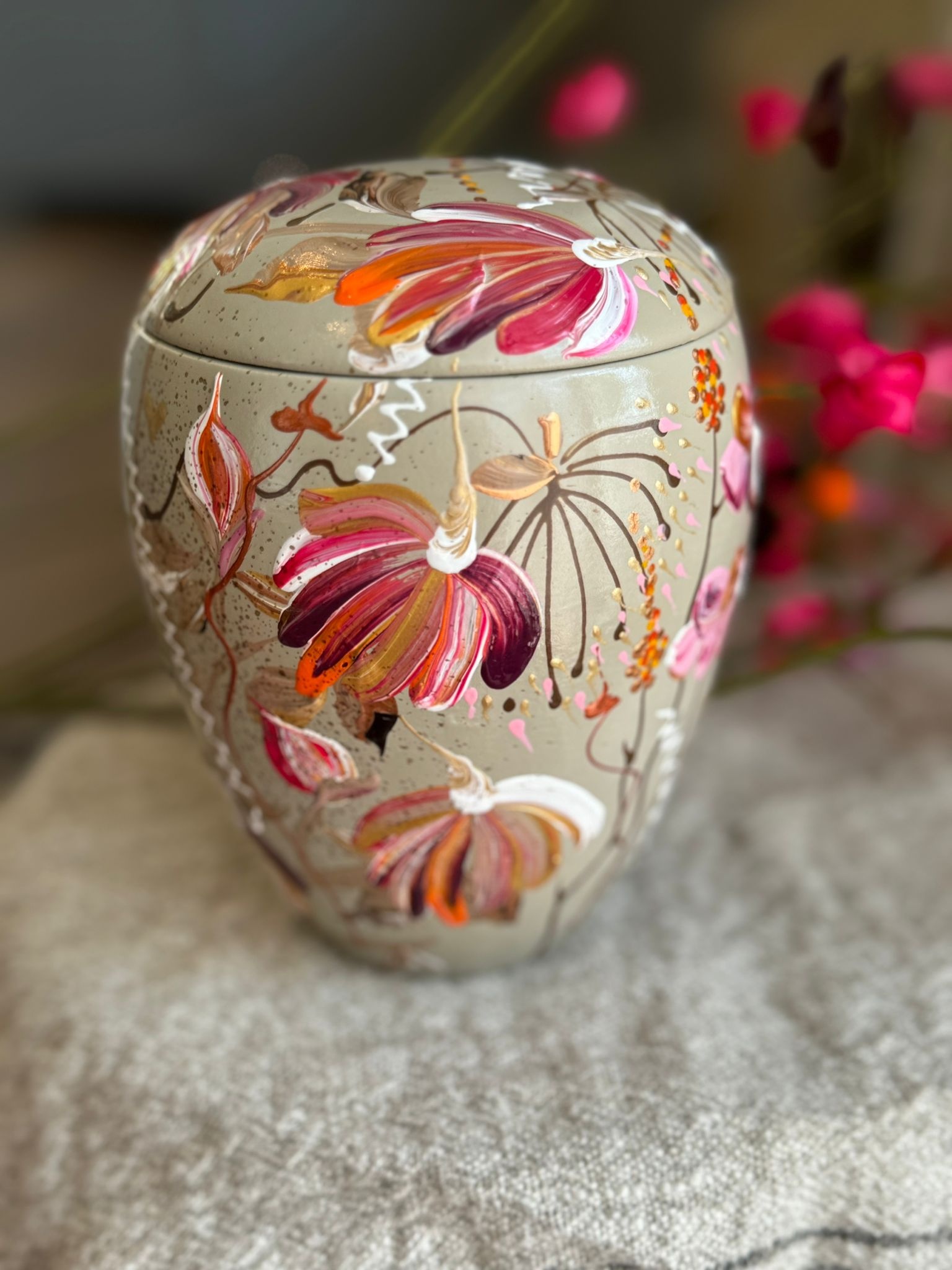  handbeschilderde mini urn