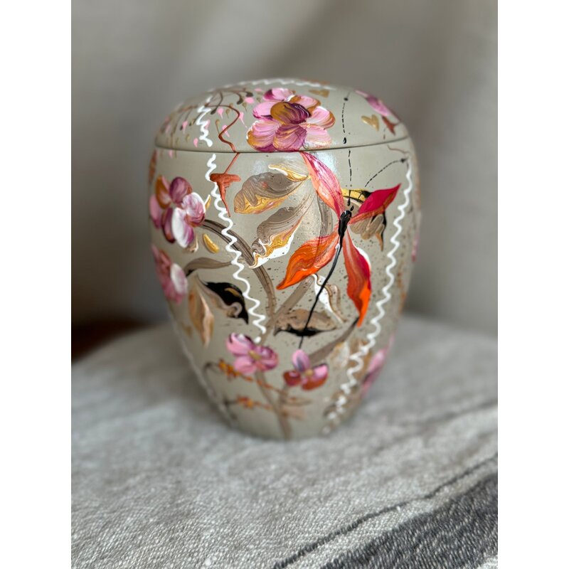 handbeschilderde mini urn bloem 2
