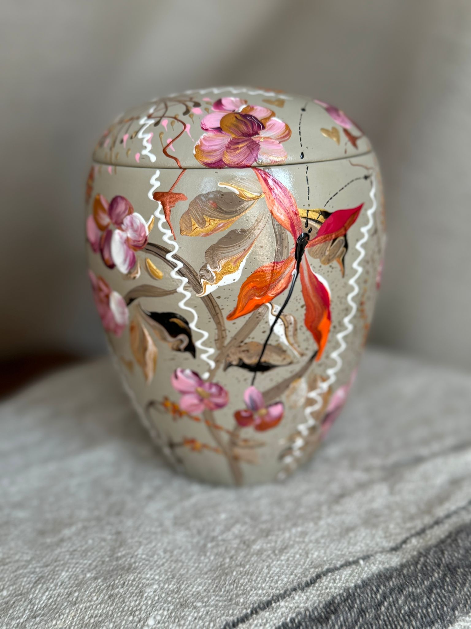  handbeschilderde mini urn