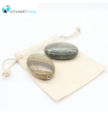 Edel-gedenk-steen Ovaal Jaspis Zilverblad