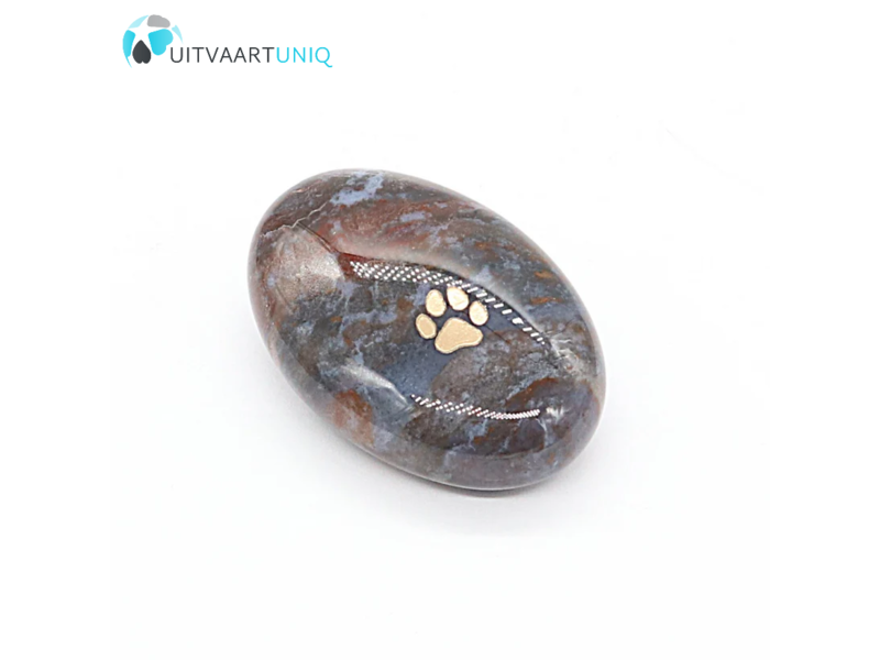 Edel-gedenk-steen ovaal Jaspis oceaan pootafdruk