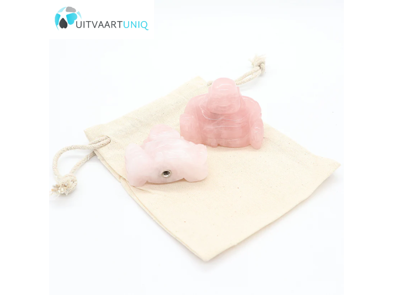 Edel-gedenk-steen Boeddha Roze Kwarts