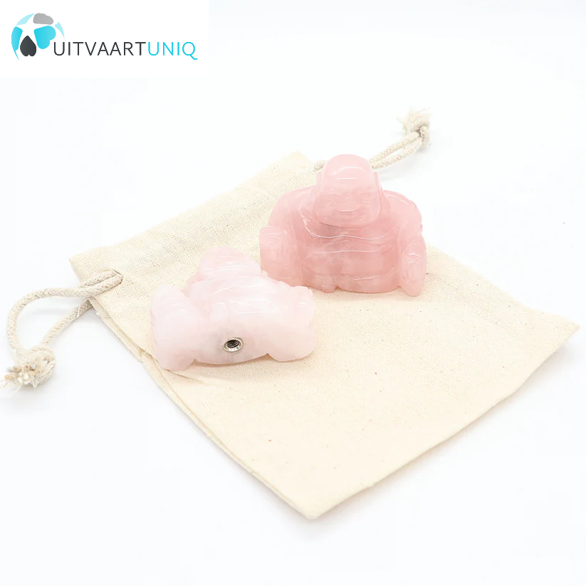  Edel-gedenk-steen Boeddha Roze Kwarts